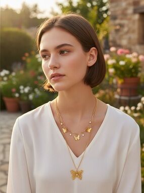 Gold Layered Starburst Necklace